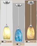 2 Pack 1 Light Indoor Mini Hanging Kitchen Island Pendant Lamps Polished Nickel Finish 4.75" Hand Blow Marble Glass Chandelier Shade Bar Dining Room Kitchen Island