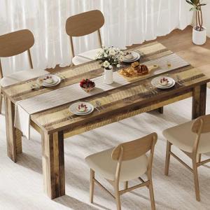 CABIHOME Dining Table for 4-6, Dining Tables, Dining Room Table with 1.18" Thickened Tabletop, Rectangular Large Kitchen Dining Table, Dinner Table for Kitchen, Dining Room, Living Room, Rustic Brown