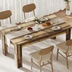 CABIHOME Dining Table for 4-6, Dining Tables, Dining Room Table with 1.18" Thickened Tabletop, Rectangular Large Kitchen Dining Table, Dinner Table for Kitchen, Dining Room, Living Room, Rustic Brown