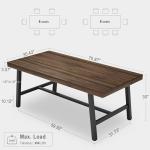GarveeHome Industrial Dining Table for 6-8 People, 70.87" Long Wooden Kitchen Table with Sturdy Metal Frame & Rustic Brown Finish (Brown, 70.87" Long)
