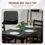 MGHH 5 Pieces Kitchen Dining Room Set Dining Kitchen Table and Chairs Mid Century Style Wood Dinette Table Set for Home Family Dining Area Dark Brown