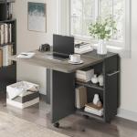 Space Saving Folding Dining Table with 2 Tier Storage-Extendable Drop Leaf Farmhouse Kitchen Dining Room Tables Set for 4, Collapsible Expandable Rectangle (Carlo Grey, 47.2"D x 23.6"W x 29.5"H)