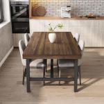 GarveeHome Industrial Dining Table for 6-8 People, 70.87" Long Wooden Kitchen Table with Sturdy Metal Frame & Rustic Brown Finish (Brown, 70.87" Long)