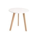CangLong Modern Round End Side Kitchen Living Leisure Pedestal Wooden Coffee White Dining Room Home Furniture Table for Use in Bedroom