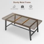 GarveeHome Industrial Dining Table for 6-8 People, 70.87" Long Wooden Kitchen Table with Sturdy Metal Frame & Rustic Brown Finish (Brown, 70.87" Long)