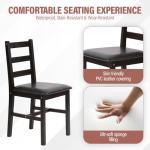MGHH 5 Pieces Kitchen Dining Room Set Dining Kitchen Table and Chairs Mid Century Style Wood Dinette Table Set for Home Family Dining Area Dark Brown