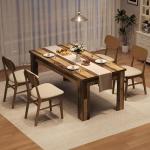 CABIHOME Dining Table for 4-6, Dining Tables, Dining Room Table with 1.18" Thickened Tabletop, Rectangular Large Kitchen Dining Table, Dinner Table for Kitchen, Dining Room, Living Room, Rustic Brown