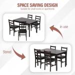 MGHH 5 Pieces Kitchen Dining Room Set Dining Kitchen Table and Chairs Mid Century Style Wood Dinette Table Set for Home Family Dining Area Dark Brown
