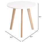 CangLong Modern Round End Side Kitchen Living Leisure Pedestal Wooden Coffee White Dining Room Home Furniture Table for Use in Bedroom