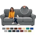 XINEAGE 2025 New 4 Pieces Couch Covers for 3 Cushion Couch Super Stretch Thick Soft Sofa Cover Anti Slip Sofa Slipcover Dogs Cats Furniture Protector (Light Gray, 71"-91")