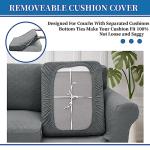 XINEAGE 2025 New 4 Pieces Couch Covers for 3 Cushion Couch Super Stretch Thick Soft Sofa Cover Anti Slip Sofa Slipcover Dogs Cats Furniture Protector (Light Gray, 71"-91")