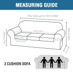 H.VERSAILTEX 4 Piece Stretch Couch Covers for 3 Cushion Couch Sofa Furniture Slipcovers Feature Upgraded Thicker Jacquard Fabric (Sofa, Natural)