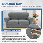 XINEAGE 2025 New 4 Pieces Couch Covers for 3 Cushion Couch Super Stretch Thick Soft Sofa Cover Anti Slip Sofa Slipcover Dogs Cats Furniture Protector (Light Gray, 71"-91")