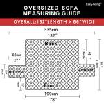 Easy-Going Reversible Oversized Couch Cover for 3 Cushion Couch Sofa Cover for Dogs Water Resistant Furniture Protector Cover with Foam Sticks for Pet (Oversized Sofa, Gray/Light Gray)