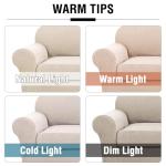 H.VERSAILTEX 4 Piece Stretch Couch Covers for 3 Cushion Couch Sofa Furniture Slipcovers Feature Upgraded Thicker Jacquard Fabric (Sofa, Natural)