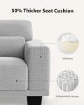 Pipishell 3 Seater Couch, Sofas for Living Room with Deep Seats and Wide Armrests, 89" Comfy 3 Seater Sofa, Supportive with Thickened Cushion, Cotton-Linen Couches, Removable & Washable Covers, Grey