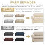 H.VERSAILTEX 4 Piece Stretch Couch Covers for 3 Cushion Couch Sofa Furniture Slipcovers Feature Upgraded Thicker Jacquard Fabric (Sofa, Natural)