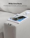 Pipishell 3 Seater Couch, Sofas for Living Room with Deep Seats and Wide Armrests, 89" Comfy 3 Seater Sofa, Supportive with Thickened Cushion, Cotton-Linen Couches, Removable & Washable Covers, Grey