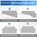ZNSAYOTX 1 Piece Jacquard Couch Covers for 3 Cushion Couch Living Room High Stretch Sofa Cover Pets Dogs Friendly Anti Slip Thickened Slipcovers Furniture Protector (Sofa, Light Grey)