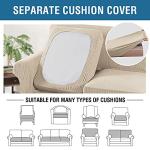 H.VERSAILTEX 4 Piece Stretch Couch Covers for 3 Cushion Couch Sofa Furniture Slipcovers Feature Upgraded Thicker Jacquard Fabric (Sofa, Natural)