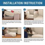 H.VERSAILTEX 4 Piece Stretch Couch Covers for 3 Cushion Couch Sofa Furniture Slipcovers Feature Upgraded Thicker Jacquard Fabric (Sofa, Natural)