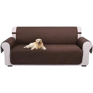 U-NICE HOME Large Sofa Cover Reversible Couch Cover for Dogs with Elastic Straps Water Resistant Furniture Protector for Pets Couch Cover for 4 Cushion Couch (Oversized Sofa, Coffee/Beige)