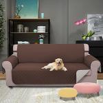 U-NICE HOME Large Sofa Cover Reversible Couch Cover for Dogs with Elastic Straps Water Resistant Furniture Protector for Pets Couch Cover for 4 Cushion Couch (Oversized Sofa, Coffee/Beige)