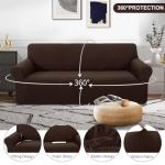U-NICE HOME Stretch Couch Cover Sofa Cover Washable Sofa Slipcover Furniture Protector for 3 Cushion Couch Sofa Pet Friendly(Sofa, Chocolate)