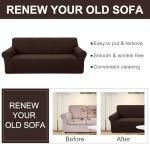 U-NICE HOME Stretch Couch Cover Sofa Cover Washable Sofa Slipcover Furniture Protector for 3 Cushion Couch Sofa Pet Friendly(Sofa, Chocolate)
