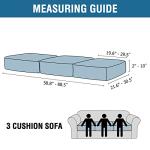 H.VERSAILTEX Velvet Stretch Couch Cushion Cover Plush Cushion Slipcover for Chair Loveseat Sofa Cushion Furniture Protector Seat Cushion Sofa Cover (3 Piece Sofa Cushion Covers, Ivory)