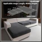 OHSIO Sectional Couch Covers, Wear Resistant Stretch Sofa Covers Washable Soft Couch Cushion Covers Anti Slip Furniture Protector Sofa Slipcovers for Pets(3 Pieces 2 Seaters+1 Chaise, Dark Gray)