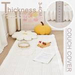 Awjcsv Couch Cover for Dogs Washable, Fuzzy Pet Couch Covers for 3 Cushion Sofa Pet Friendly, Non Slip Sofa Cover (White, 27.6" x 70.9")