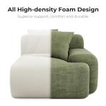 LIKIMIO 118" Modern L-Shaped Modular Sectional Sofa for Living Room, Corduroy Upholstery Green, Oversized 3-Seater Couch with Deep Seat and Movable Ottoman – No Assembly