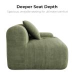 LIKIMIO 118" Modern L-Shaped Modular Sectional Sofa for Living Room, Corduroy Upholstery Green, Oversized 3-Seater Couch with Deep Seat and Movable Ottoman – No Assembly