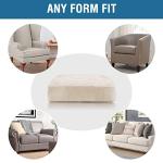 H.VERSAILTEX Velvet Stretch Couch Cushion Cover Plush Cushion Slipcover for Chair Loveseat Sofa Cushion Furniture Protector Seat Cushion Sofa Cover (3 Piece Sofa Cushion Covers, Ivory)