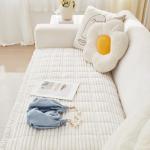 Awjcsv Couch Cover for Dogs Washable, Fuzzy Pet Couch Covers for 3 Cushion Sofa Pet Friendly, Non Slip Sofa Cover (White, 27.6" x 70.9")