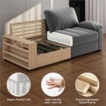 Yaheetech 79" Velvet Couch, Comfy Sofa with Pocket Coils, Deep Seat, Storage Pockets and USB Ports, 2 Seater Modern Loveseat Sofas with Removable Cover, Pillow Top Arms for Living Room Apartment Gray