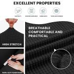 LURKA Stretch Sofa Slipcovers Couch Covers for 3 Cushion Couch Sofa Pet Friendly Non Slip Sofa Cover Washable Furniture Protector with Elastic Bottom (Large, Black)