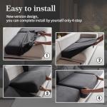 OHSIO Sectional Couch Covers, Wear Resistant Stretch Sofa Covers Washable Soft Couch Cushion Covers Anti Slip Furniture Protector Sofa Slipcovers for Pets(3 Pieces 2 Seaters+1 Chaise, Dark Gray)