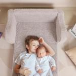 MOMCAYWEX Kids Extra Wide Chairs for Toddler, 2-in-1 Toddler Soft Sherpa Couch Fold Out, Convertible Sofa to Lounger for Girls and Boys, Grey