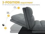 DWVO Multifunctional Futon Sofa Bed, Convertible Sleeper Sofa, 70" Folding Futon Set for Living Room Home Office Aprtment, Modern Folding Couch with Adjustable Backrest & Armrests, Grey