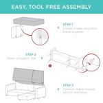 Best Choice Products Upholstered Sectional Sofa for Home, Apartment, Dorm, Bonus Room, Compact Spaces w/Chaise Lounge, 3-Seat, L-Shape Design, Reversible Ottoman Bench, 680lb Capacity - Gray