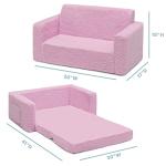 Delta Children Cozee Flip-Out Sherpa 2-in-1 Convertible Sofa to Lounger for Kids, Pink