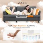 VINGLI Grey 83" Sofa Couches for Living Room, Faux Suede Modern Comfy 3 Seater Couch 25.6" Deep Seat Upholstery Cozy Sofas for Small Space, Bedroom, Apartment, Home Office