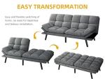 DWVO Multifunctional Futon Sofa Bed, Convertible Sleeper Sofa, 70" Folding Futon Set for Living Room Home Office Aprtment, Modern Folding Couch with Adjustable Backrest & Armrests, Grey