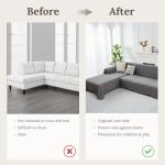 HOMERILLA Sectional Couch Covers 2 Pieces L Shaped Sofa Cover for Sectional Couch L Shape Washable Blanket Furniture Protector for Pets Dogs (Dark Grey, X-Large)