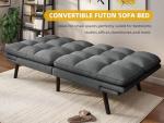 DWVO Multifunctional Futon Sofa Bed, Convertible Sleeper Sofa, 70" Folding Futon Set for Living Room Home Office Aprtment, Modern Folding Couch with Adjustable Backrest & Armrests, Grey