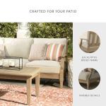 Signature Design by Ashley Clare View Coastal Outdoor Patio Eucalyptus Sofa with Cushions, Beige