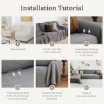 HOMERILLA Sectional Couch Covers 2 Pieces L Shaped Sofa Cover for Sectional Couch L Shape Washable Blanket Furniture Protector for Pets Dogs (Dark Grey, X-Large)