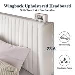 Allewie Velvet Bed Frame with Wingback Headboard